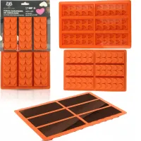 FORMA SILIKONOWA TABLICZKA DO CZEKOLADY 6 SZT LÓD DESER SERCA 16,5 x 25 CM