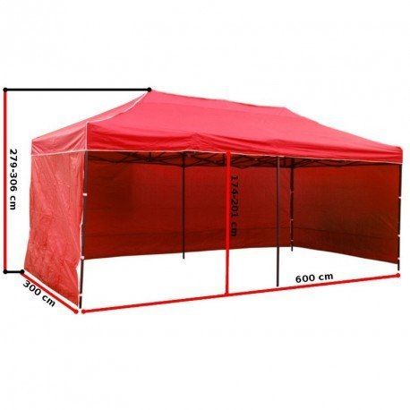 Pawilon handlowy ekspresowy - 3x6 m - 3 ściany - niebieski zdjęcie 2