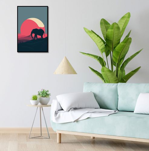 Plakat 40x60cm Słoń przy Czerwieni na Arena.pl