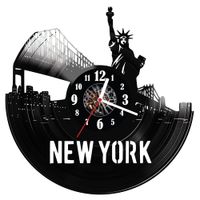 Zegar ścienny z płyty winylowej Nowy York 375.14