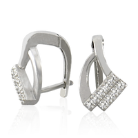 SREBRNE KOLCZYKI Z CYRKONIAMI ZAPIĘCIA ANGIELSKIE PRÓBA SREBRA 925