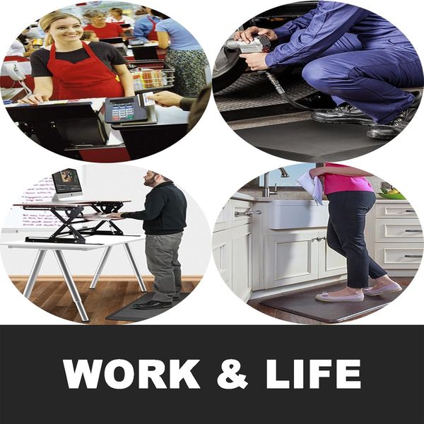 Mata Ergonomiczna Antyzmęczeniowa Kuchenna Czarna 44x100 cm Odciążająca zdjęcie 5