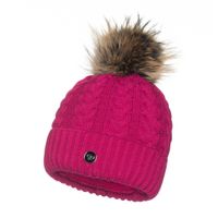 Czapka damska z naturalnym pomponem z lisa