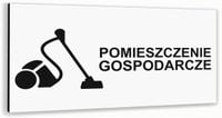 Tabliczka informacyjna BIAŁA dibond POMIESZCZENIE GOSPODARCZE NADRUK UV