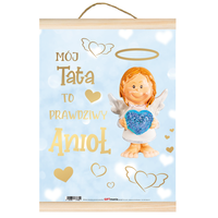 pozłacany dyplom "tata to prawdziwy anioł"