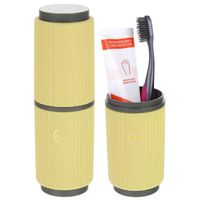 Podręczne Etui Podróżne Pojemnik na Szczoteczkę Pastę do Zębów - żółty