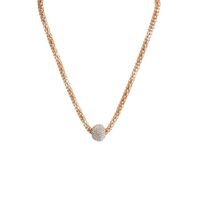 naszyjnik pozłacany, łańcuszek siateczka, ozdoba kula 52