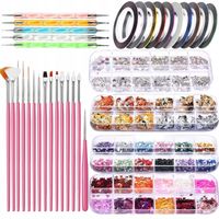 zestaw do zdobienia paznokci żelowych hybrydowych manicure ozdoby nail art
