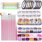 zestaw do zdobienia paznokci żelowych hybrydowych manicure ozdoby nail art