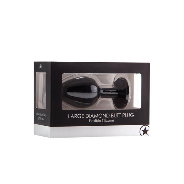 Diamond Butt Plug - Large Black zdjęcie 2
