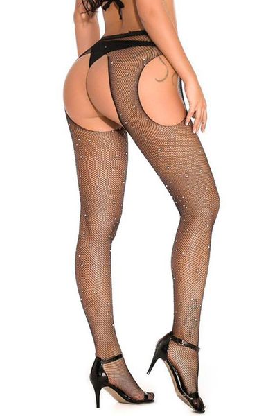 Black Strass Open Tights Tu (Size: Tu) zdjęcie 2