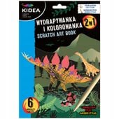 WYDRAPYWANKA I KOLOROWANKA 2W1 DINOZAURY KIDEA2239