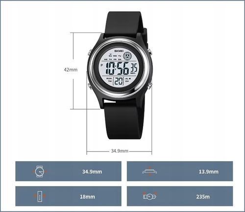 Zegarek damski elektroniczny pasek czytelna tarcza wiele funkcji na Arena.pl