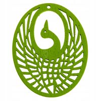 Drewniana zawieszka PTAK ażur 35x45mm zielony