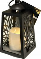 Latarenka dekoracyjna Cortina z świecą LED czarna 20 cm