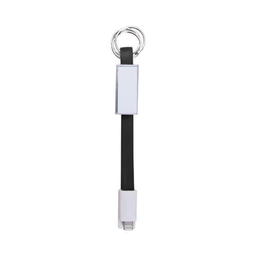 Brelok do kluczy - kabel do transmisji danych Lightning do sublimacji - czarny zdjęcie 1