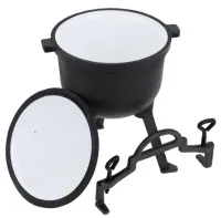 KOCIOŁEK GARNEK ŻELIWNY EMALIOWANY MYŚLIWSKI 5L NA NOGACH