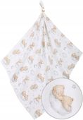BABYMAM PIELUCHA MUŚLINOWA KOCYK OTULACZ 120x120cm