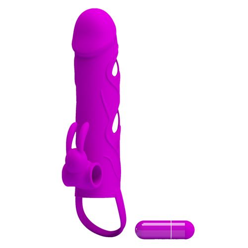 pretty love   penis sleeve with ball strap vibration purple na Arena.pl