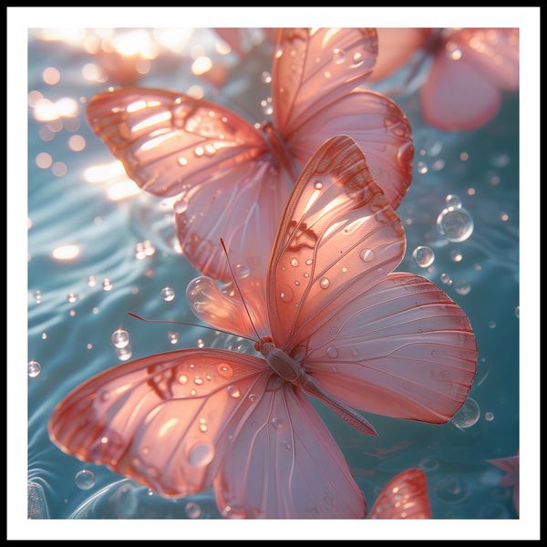 Plakat 70x70cm Świetliste Motyle zdjęcie 3