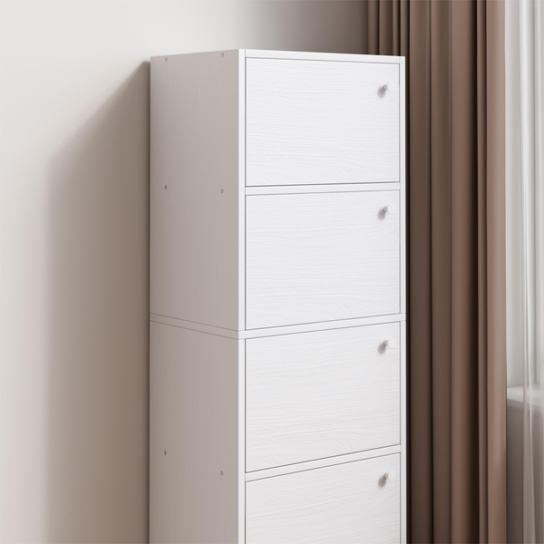 NOWOCZESNA POJEMNA KOMODA SZAFKA DUŻA BIAŁA SKANDYNAWSKI LOFT RETRO 5 PÓŁEK zdjęcie 2