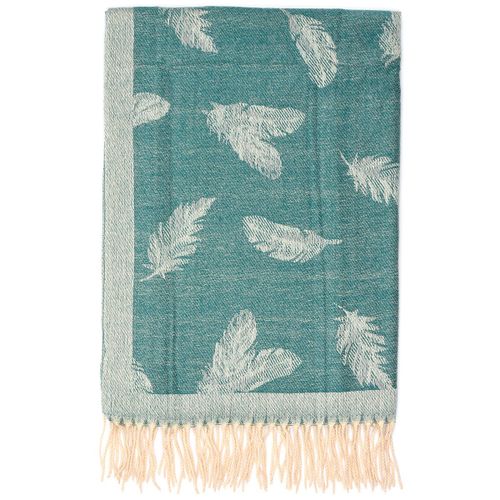 Turkusowy Bawełniany Duży Szalik Damski Chusta Frędzle Szal St-25 na Arena.pl