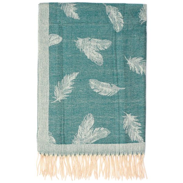 Turkusowy Bawełniany Duży Szalik Damski Chusta Frędzle Szal St-25 zdjęcie 3