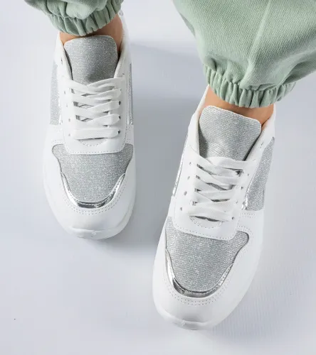 Białe sneakersy z ozdobną nitką Facondo 40 na Arena.pl