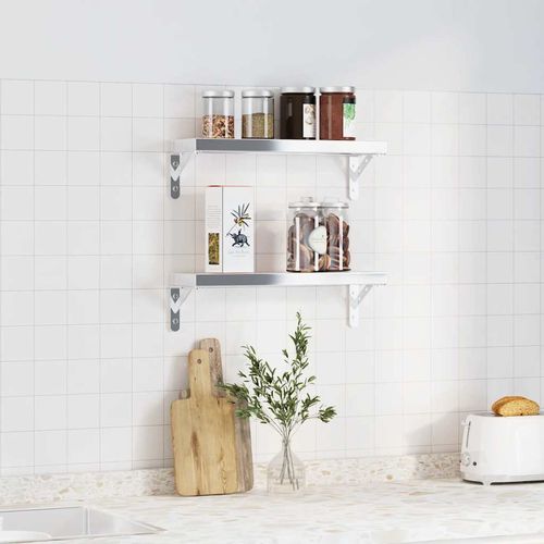 Wsporniki do półek, 4 szt., 15x2,5x11,5 cm, srebrna stal na Arena.pl