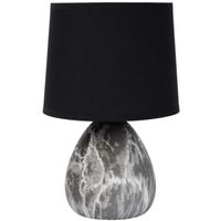 Abażurowa LAMPKA nocna MARMO 47508/81/30 Lucide stojąca LAMPA stołowa ceramiczna czarna