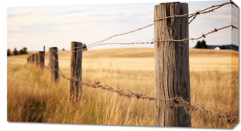 Obraz 90x50cm Płot na Polu zdjęcie 1