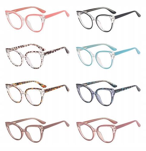 SOLIDNE Damskie Okulary Zerówki do KOMPUTERA Blue Light UV OPRAWKI Flexy OC na Arena.pl