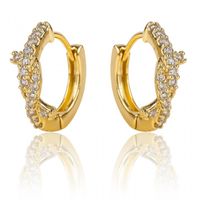 kolczyki ze stali szlachetnej pozłacane 14k złotem, cyrkonie kst3469