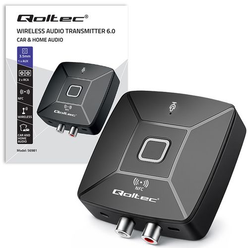 Qoltec Transmiter Audio Bluetooth 6.0 HiFi NFC/RCA/AUX na Arena.pl