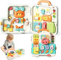 Tablica edukacyjna Montessori interaktywny panel sensoryczny w walizce W112