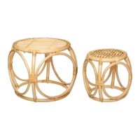 Zestaw 2 stolików Aoni rattan naturalny