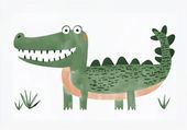 Plakat 100x70cm Wzory dla Dzieci, Dziewczynki i Chłopca - Krokodyl
