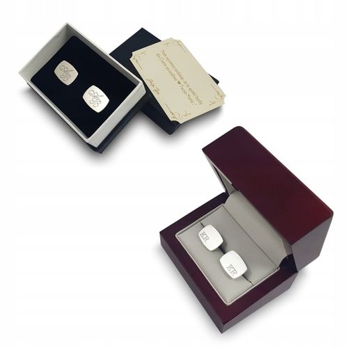 Srebrne spinki do mankietów z inicjałami | ZaNa na Arena.pl