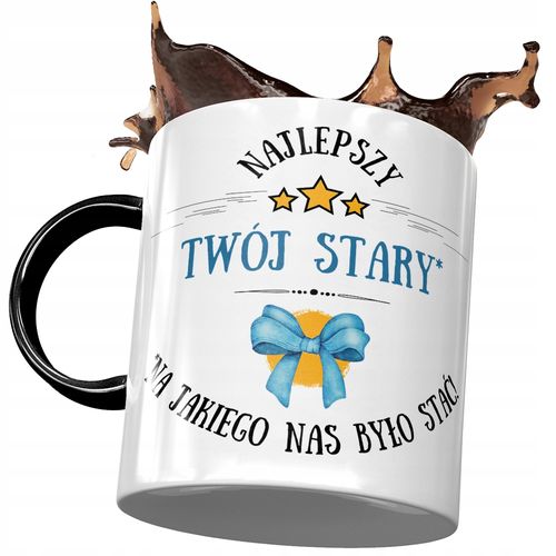 Kubek Czarny Dla Twojego Starego Najlepszy Stary Z Nadrukiem Ze Zdjęciem na Arena.pl