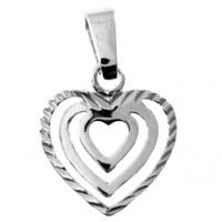 SREBRNY WISIOREK AŻUROWY SERDUSZKO SERCA W SERCU SREBRO PRÓBY 925