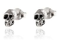 OKSYDOWANE SREBRNE KOLCZYKI CELEBRYTKI CZASZKI