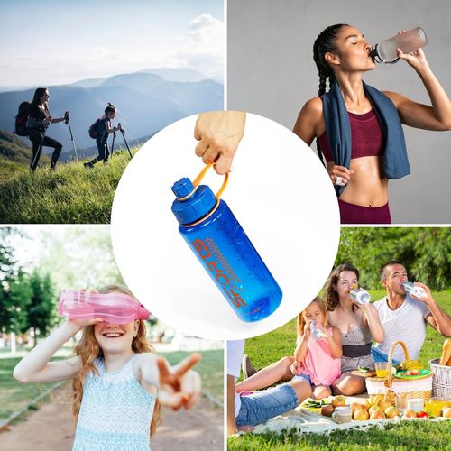 Butelka Na Wodę Bidon Sportowy Na Siłownię Trening 1,1L Niebieska na Arena.pl
