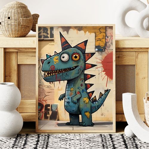 Plakat dinozaur graffiti 40x50 cm na Arena.pl