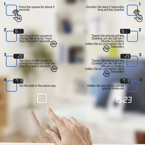 Aquamarin Lustro łazienkowe z oświetleniem LED 18 W, 50x70cm na Arena.pl