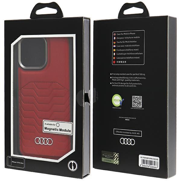 Etui Audi do iPhone 15 Pro Max, Czerwony, MagSafe zdjęcie 7