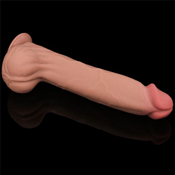 14'' King Sized Sliding Skin Dual Layer Dong zdjęcie 5