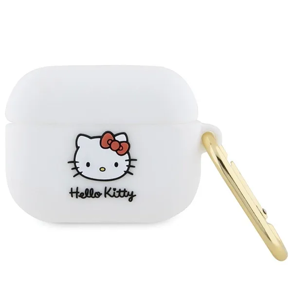 Etui Hello Kitty Silicone 3D Kitty Head na AirPods Pro - białe zdjęcie 1
