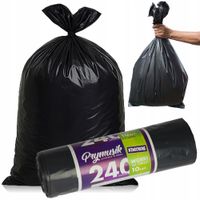 WORKI NA ŚMIECI 240L 10SZT CZARNE DO SEGREGACJI NA ODPADY WYTRZYMAŁE