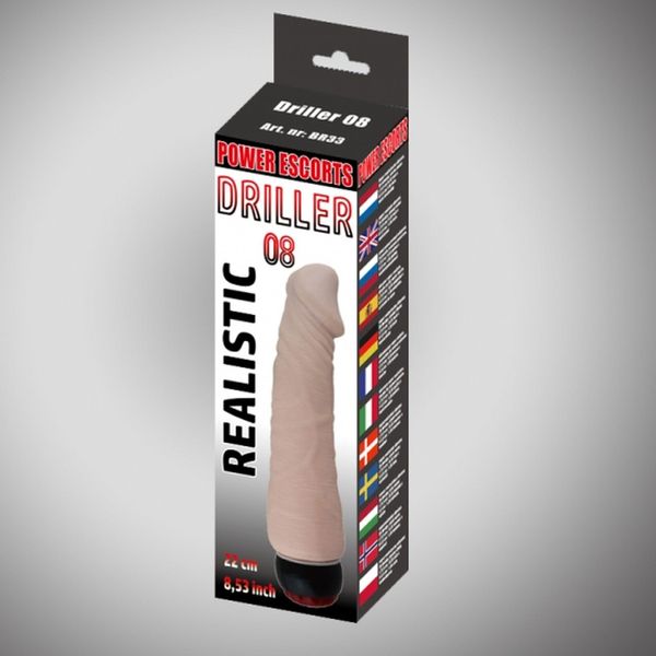 Driller 08 Flesh 22 Cm Realistic Vibrating zdjęcie 2
