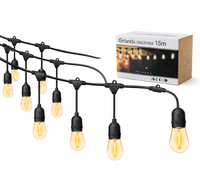 Girlanda ogrodowa sieciowa zewnętrzna na ogród kabel 20m 20xE27 LED